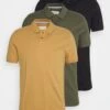 Pier One 3 Pack - Polo - Camel/Khaki/Black