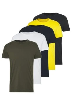 Pier One 5 Pack - Camiseta Básica - Olive/ White/ Navy /Yellow /Black 16 Pier One 5 Pack - Camiseta Básica - Olive/ White/ Navy /Yellow /Black -Pier One 1b9164789150411d82264f1147f53451