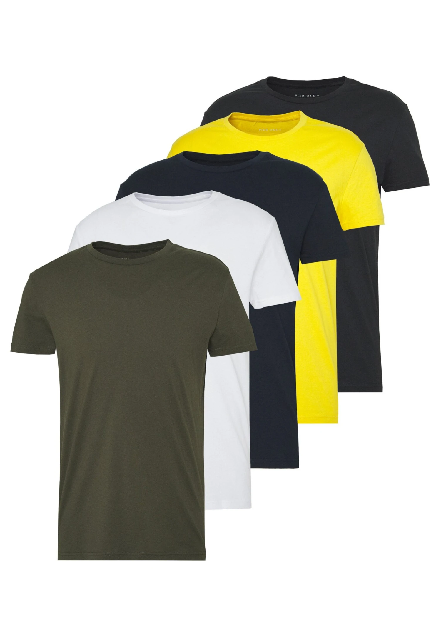 Pier One 5 Pack - Camiseta Básica - Olive/ White/ Navy /Yellow /Black 8 Pier One 5 Pack - Camiseta Básica - Olive/ White/ Navy /Yellow /Black - Imagen 8