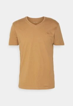 Pier One V Neck Bird Tonal 3 Pack - Camiseta Básica - Light Brown/White/Dark Blue -Pier One 239be3f8d5344e18a078136b88ad5384