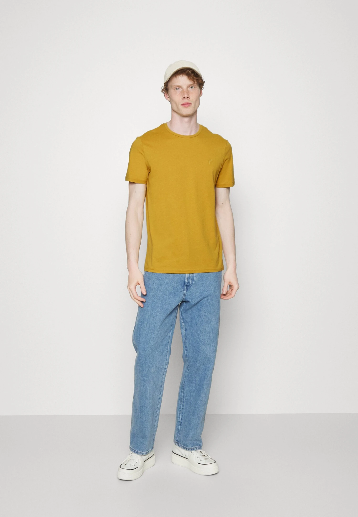 Pier One 5 Pack - Camiseta Básica - Mottled Dark Blue/Yellow/Orange 1 Pier One 5 Pack - Camiseta Básica - Mottled Dark Blue/Yellow/Orange