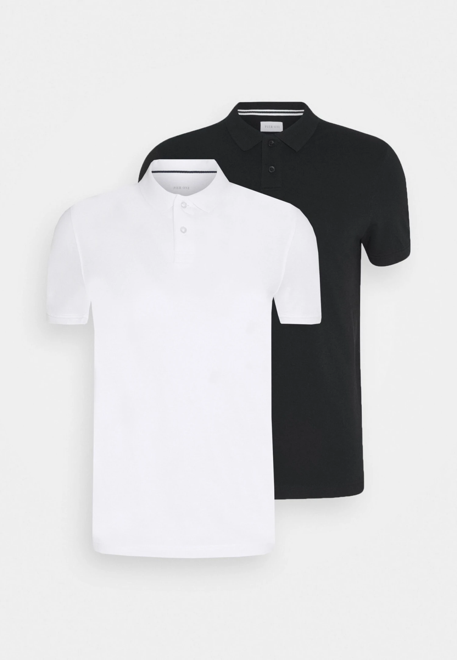Pier One 2 Pack - Polo - White/Black 1 Pier One 2 Pack - Polo - White/Black