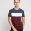 Pier One Camiseta Estampada - Bordeaux / Dark Blue