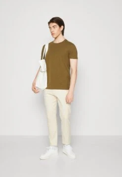 Pier One 5 Pack - Camiseta Básica - Black/Light Blue/Khaki/Mint/Beige