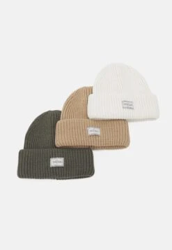 Pier One Unisex 3 Pack - Gorro - Beige/Green/White
