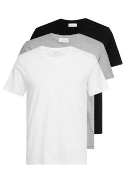 Pier One 3 Pack- Camiseta Básica - White/Black/Light Grey -Pier One 6bfa49ac23d34d11869dc6bfe2e89626
