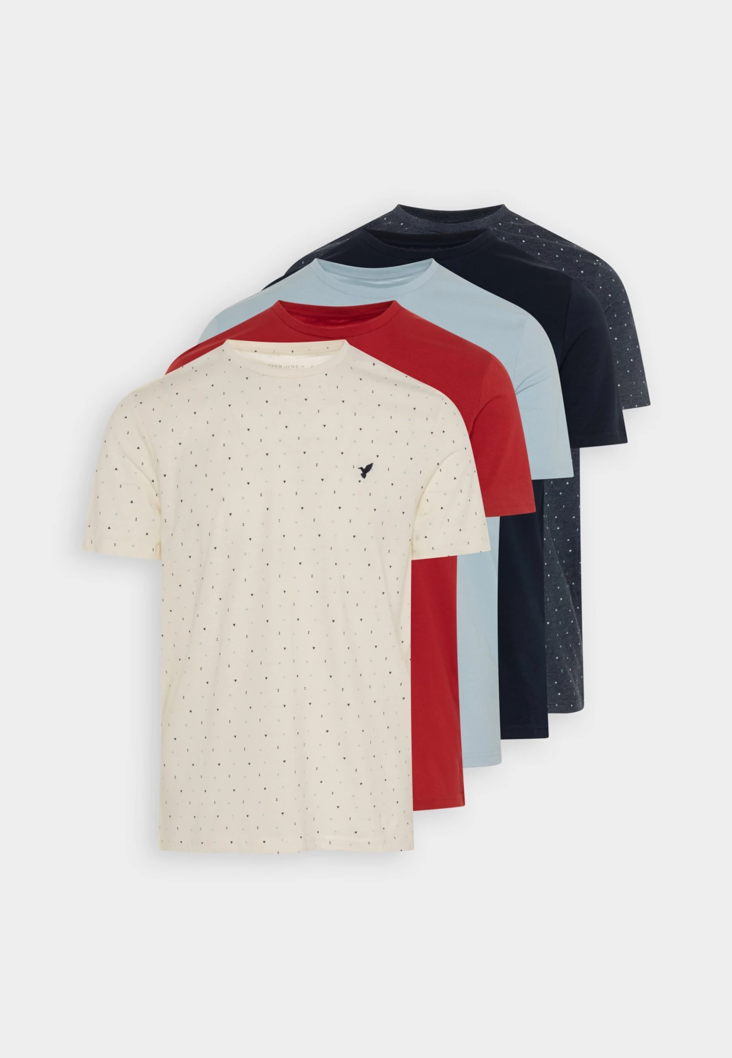Pier One 5 Pack - Camiseta Básica - Dark Blue/White/Red 8 Pier One 5 Pack - Camiseta Básica - Dark Blue/White/Red - Imagen 8
