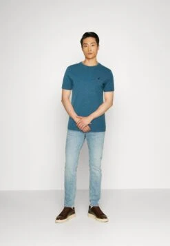 Pier One 5 Pack - Camiseta Básica - Mottled Blue/Light Green/Off-White