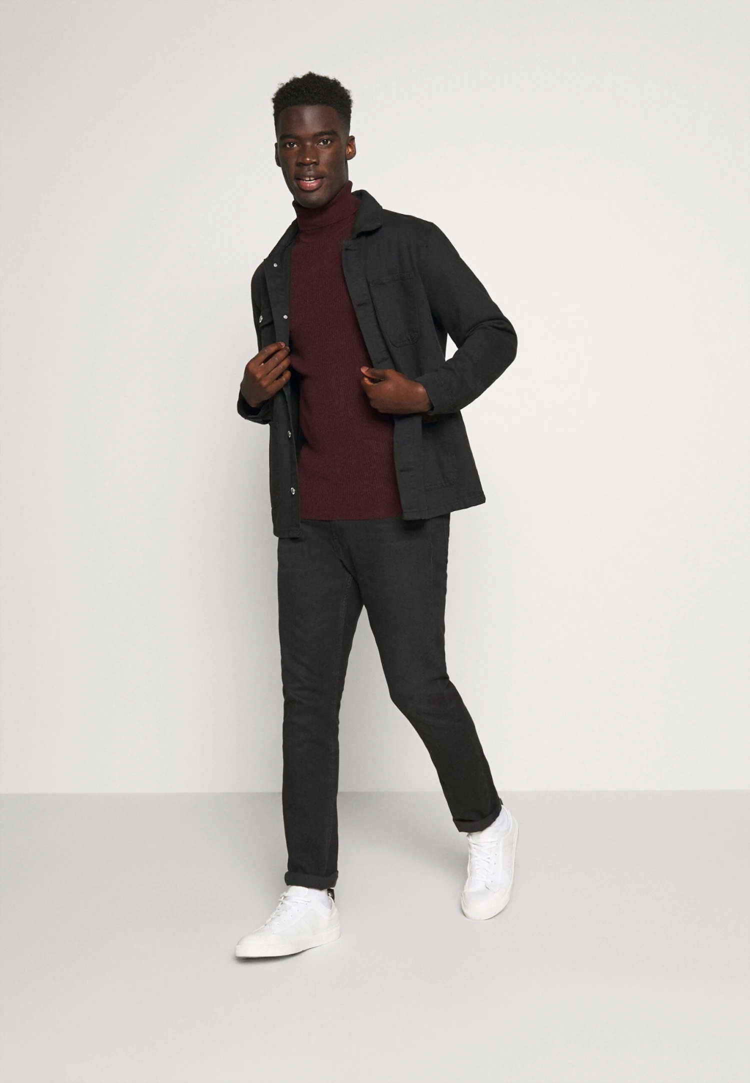 Pier One Muscle Fit Turtle - Jersey De Punto - Mottled Bordeaux 2 Pier One Muscle Fit Turtle - Jersey De Punto - Mottled Bordeaux - Imagen 2