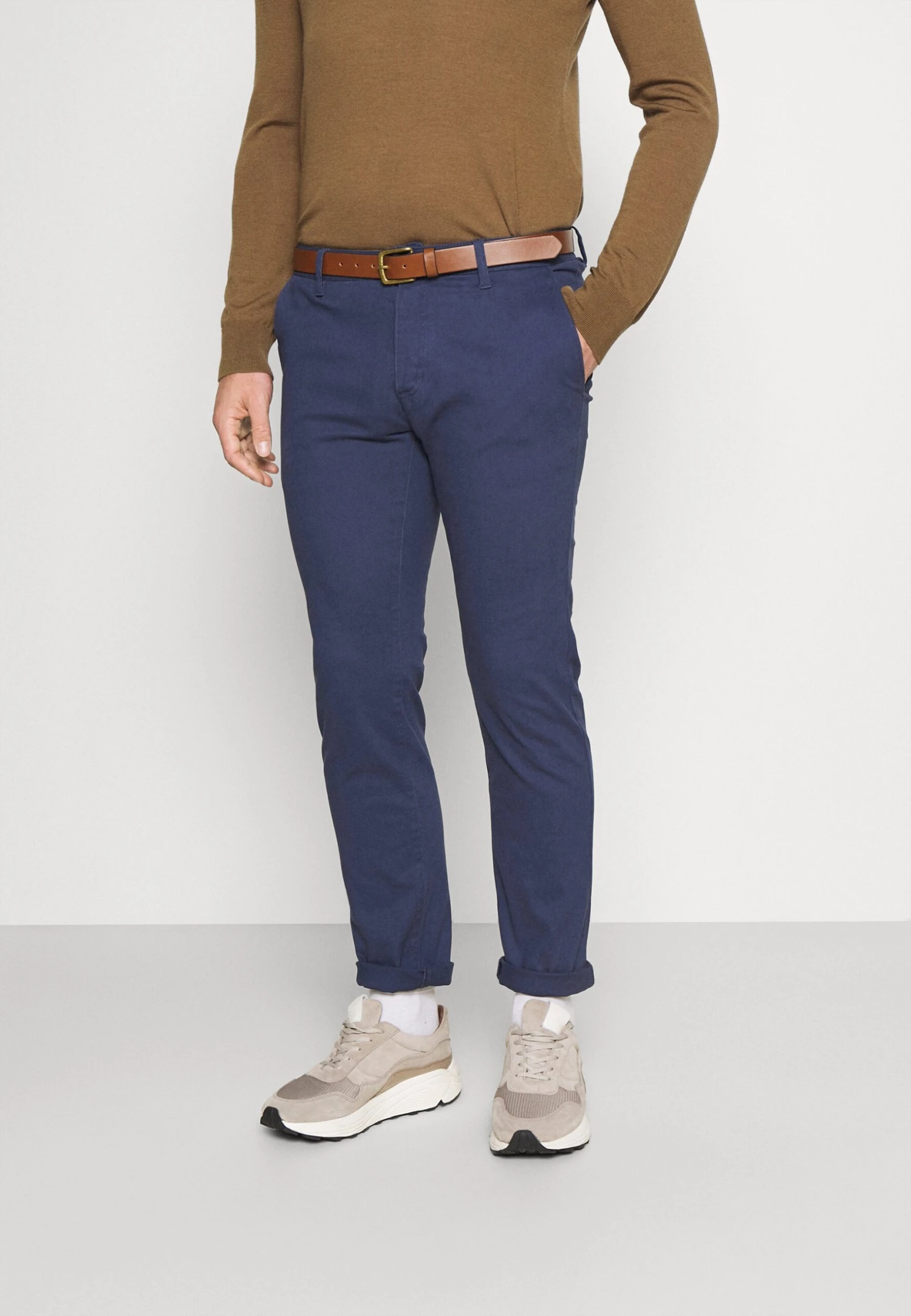 Pier One Belted - Pantalones Chinos - Dark Blue 1 Pier One Belted - Pantalones Chinos - Dark Blue