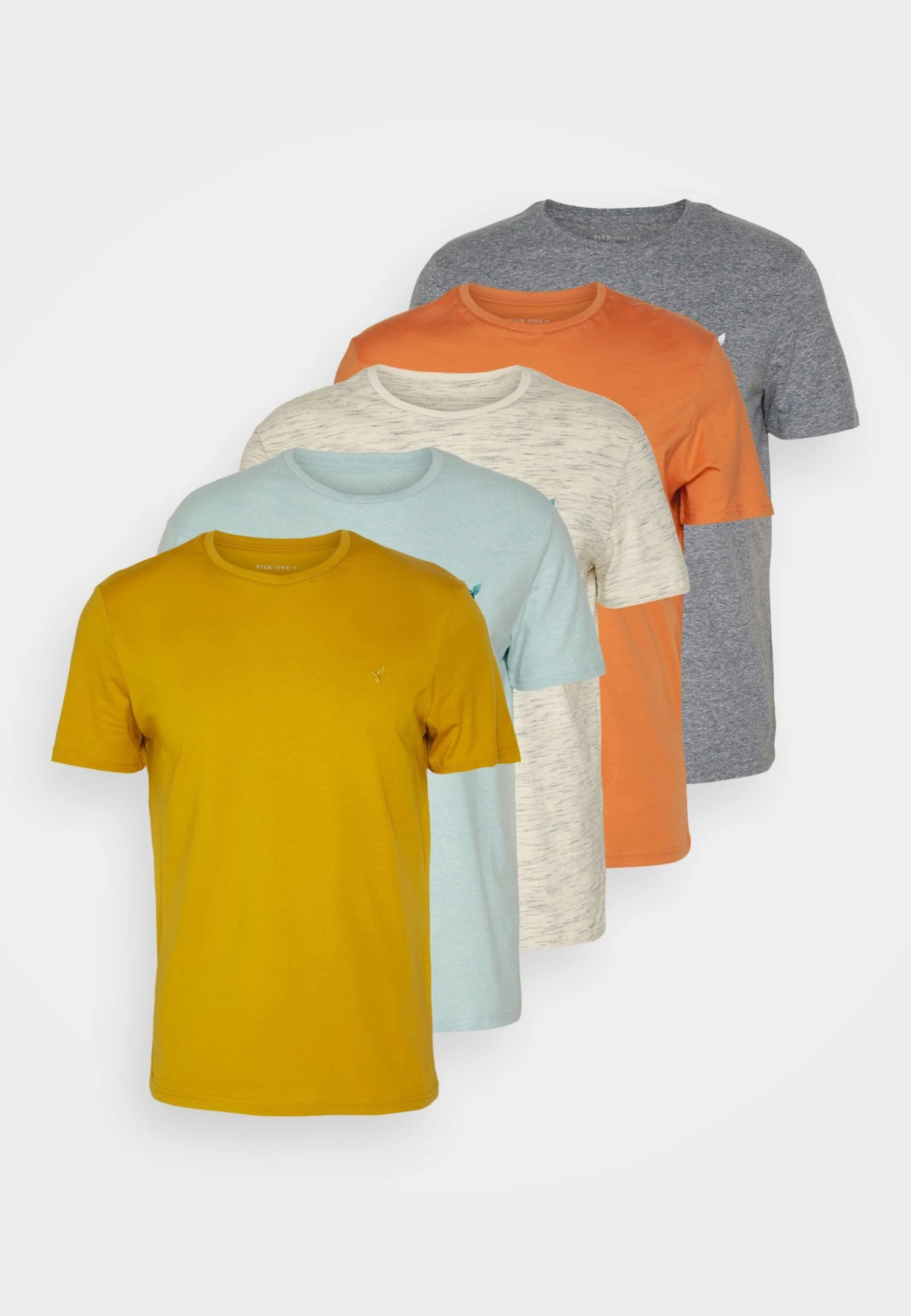 Pier One 5 Pack - Camiseta Básica - Mottled Dark Blue/Yellow/Orange 7 Pier One 5 Pack - Camiseta Básica - Mottled Dark Blue/Yellow/Orange - Imagen 7
