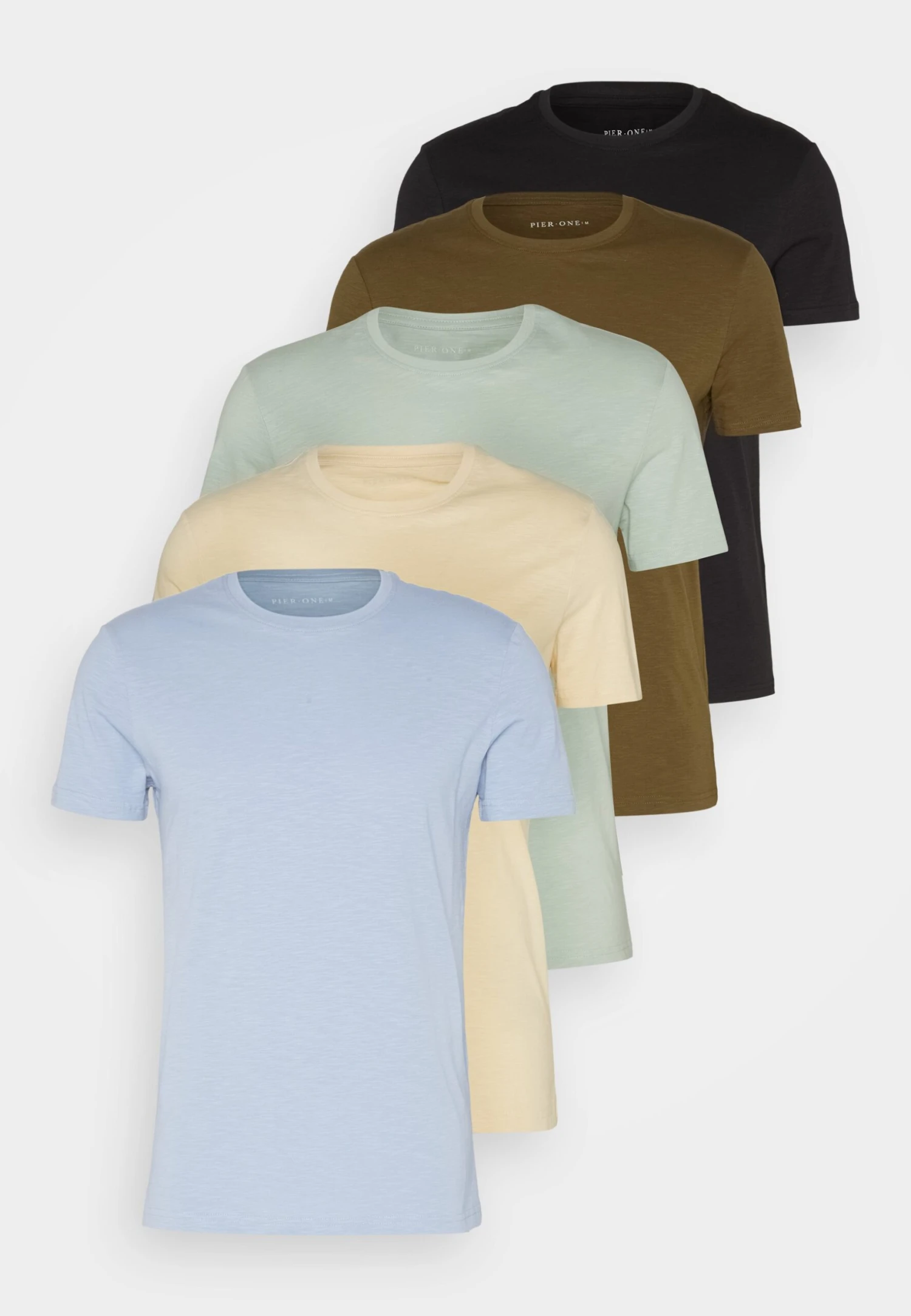 Pier One 5 Pack - Camiseta Básica - Black/Light Blue/Khaki/Mint/Beige 8 Pier One 5 Pack - Camiseta Básica - Black/Light Blue/Khaki/Mint/Beige - Imagen 8