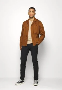 Pier One 3 Pack - Camiseta Básica - Khaki/Tan/Dark Blue