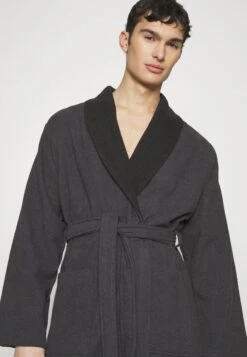 Pier One Shawl Towel Bathrobe - Albornoz - Dark Grey -Pier One aedd72cbd7d04b83bcef8a6c104e08f9
