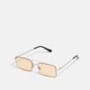 Pier One Unisex - Gafas De Sol - Silver-Coloured, Orange