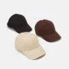 Pier One Unisex 3 Pack - Gorra - Black/Dark Brown/Beige