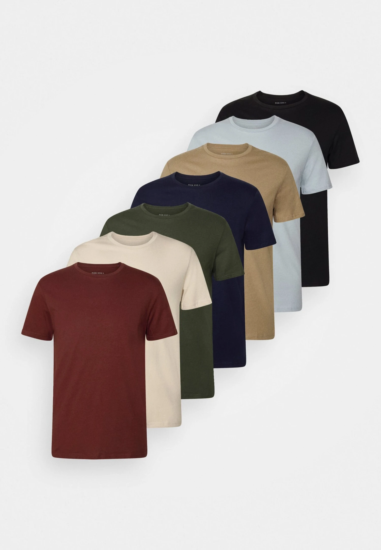 Pier One 7 Pack - Camiseta Básica - Black/Dark Blue/Dark Green 10 Pier One 7 Pack - Camiseta Básica - Black/Dark Blue/Dark Green - Imagen 10