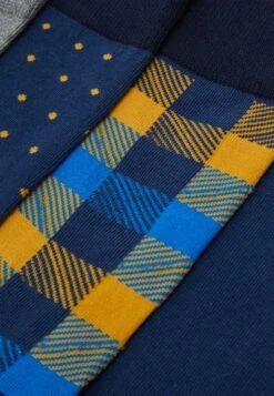 Pier One 5 Pack - Calcetines - Yellow/Dark Blue/Grey -Pier One f2680a941418407386211d70ff605fbd