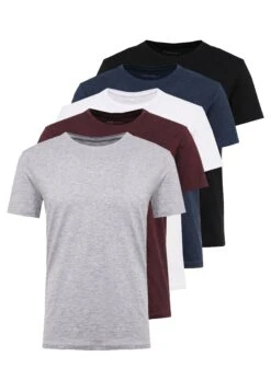 Pier One 5 Pack - Camiseta Básica - Mottled Bordeaux/White -Pier One f3311ca65bb04406b4483c68855855c6