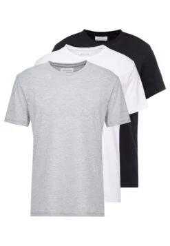 Pier One 3 Pack - Camiseta Básica - White/Black/Light Grey -Pier One f785e71fb58e4e639608a247ef343f6c
